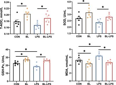 Protective effects of Bacillus licheniformis on growth performance, gut barrier functions, immunity and serum metabolome in lipopolysaccharide-challenged weaned piglets